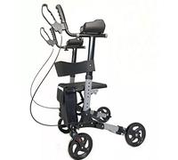 Andador con Andador Plegable Andador Vertical, Andador con Andador Plegable de pie, Andador con Andador Plegable portátil de Aluminio con Freno de Mango Empuje hacia Abajo para Personas Mayores