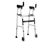 Andador con Andador Plegable de 2 Ruedas con Ruedas Fijas de 5 Pulgadas Reposabrazos Acolchados para Personas Mayores Bastón para Personas Mayores Ajustable El Doble de Comodidad