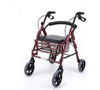 Andador con andador plegable de cuatro ruedas con frenos bloqueables livianos y asiento acolchado, ayuda para caminar con movilidad para personas mayores discapacitadas, B (C)