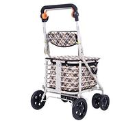 Andador Con Andador Plegable Ligero De 6 Ruedas/Carrito De Compras Plegable Portátil/Andador Para Ancianos El Asiento Para Caminar Puede Llevarse Para Comprar Alimentos Para Ayudar A Empujar El Carro
