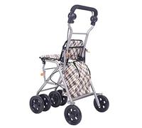 Andador Con Andador Plegable Y Liviano De Cuatro Ruedas Con Asiento Acolchado, Manijas Ergonómicas Y Bolsa De Transporte, Ayuda De Movilidad Para Adultos, Personas Mayores, Ancianos Y Discapacitados