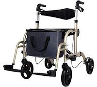 Andador Con Andador - Rodante Con Asiento - Plegable, Andador Con Andador Estilo Europeo, 4 Ruedas Para Personas Mayores - Frenos Bloqueables Ayuda Para La Movilidad Anhelo