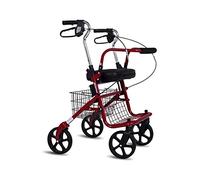 Andador con Asiento/Andador con 4 Ruedas para Personas Mayores Accesorio Silla de Transporte Plegable con Andador Ligero Antideslizante Andador de Aluminio Durable Mob