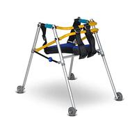 Andador con asiento, andador con ruedas para rehabilitación infantil, ligero, plegable, ayuda para caminar con movilidad para niños con asiento acolchado y ruedas (72/82 cm) (un color 42/52 cm)