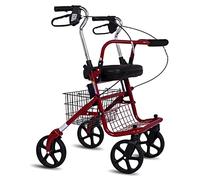 Andador con asiento - Andadores de altura ajustable Carro de compras plegable de 4 ruedas para adultos mayores - Andador