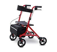 Andador con asiento para ancianos, andador con asiento, 4 ruedas, portátil, plegable, con bolsa de almacenamiento extraíble para ancianos, adultos mayores, belleza viene