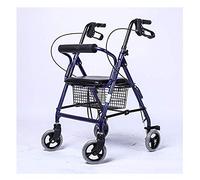 Andador con carrito con cinturón azul para compras, andador multifunción, herramienta de viaje portátil y ligera, plegable (color: púrpura)