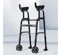 Andador con dos brazos, andador estándar con reposabrazos y ruedas dobles de 5", altura ajustable, reposabrazos acolchados extraíbles, ayuda ligera para caminar y movilizar a personas mayores.