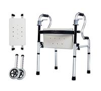 Andador con estructura de aluminio multifunción con ayuda para caminar, andador con asiento con 2 ruedas, varios estilos opcionales, a (B)