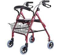 Andador con estructura para caminar, andador con carrito para adultos para interiores con rueda con asiento, andador multifunción, plegable ligero y portátil