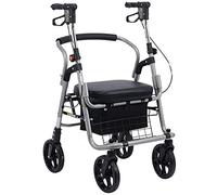 Andador con estructura para caminar Andador de cuatro ruedas para adultos de interior, portátil y plegable, con asiento y reposapiés, adecuado para ir de compras, viajar