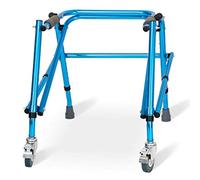 Andador con estructura para caminar, ayuda para caminar, andadores con ruedas ajustables en altura de aleación de aluminio, adecuados para altura de 100 a 150 cm, ayuda para caminar para niños mayore