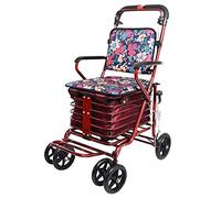Andador con estructura para caminar, carritos de compras para personas mayores, andador plegable multifuncional con asiento, implementación de carrito para discapacitados, bolsa de compras de gran ca