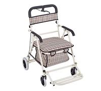 Andador con estructura para personas mayores, carrito de compras, andador para personas mayores, silla de ruedas, carrito de cuatro ruedas, carrito de compras para el hogar, con asiento + pedal, anda