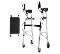 Andador con freno de mano, andador plegable con 4 ruedas para personas mayores, ayuda de movilidad para caminar asistido por discapacitados, equipo de entrenamiento bariátrico/rehabilitación con rued