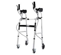 Andador con freno de mano, andador plegable con 4 ruedas para personas mayores, ayuda de movilidad para caminar asistido por discapacitados, equipo de entrenamiento bariátrico/rehabilitación para adu