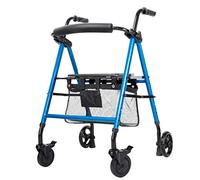 Andador con marco para ancianos que puede sentarse en lugar de caminar, ligero, plegable, multifuncional, ayuda para caminar de cuatro ruedas, rueda universal, estrella de luz