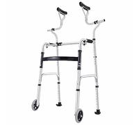 Andador con reposabrazos de Aluminio Multifuncional, Altura y Ancho Ajustables, Plegable con un Solo botón, Adecuado para Personas Mayores, Personas con Movilidad Limitada (A)