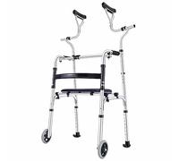 Andador con reposabrazos de Aluminio Multifuncional, Altura y Ancho Ajustables, Plegable con un Solo botón, Adecuado para Personas Mayores, Personas con Movilidad Limitada (B)