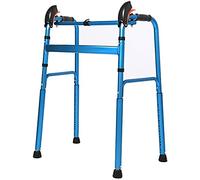 Andador con ruedas, ajuste automático de altura de 20 bloques, patas giratorias plegables, botón de aluminio, ayuda para caminar, ligero, regalo pequeño