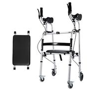 Andador con ruedas, altura ajustable con almohadillas para reposabrazos y ruedas, ayuda de movilidad auxiliar de rehabilitación plegable para ancianos discapacitados, estrella B de luz