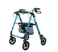 Andador con ruedas, andador, 4 ruedas, plegable, compacto, ayuda para la movilidad con bolsa de asiento, andador de transporte, bastón multiusos para personas mayores discapacitadas