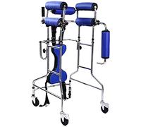 Andador con ruedas Andador Andador de pie Soporte para caminar Marco con asiento Dispositivo de rehabilitación de ruedas Altura plegable Miembro inferior ajustable Soporte antideslizante para discapa
