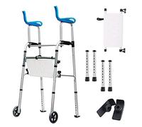 Andador Con Ruedas Andador Con Asiento, Andador Alto, Andador Vertical Plegable Y Liviano Con Tubo Y Ruedas De Repuesto, Andador Para Sentarse Y Pararse Para Adultos Mayores Discapacitados