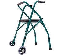 Andador con ruedas Andador con estructura de aluminio plegable ligero con ruedas, altura del asiento ajustable, andadores con ruedas para personas mayores que anhelan