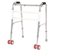 Andador con ruedas Andador de acero inoxidable, entrenamiento de rehabilitación plegable, ayuda para caminar, movilidad plegable ligera Andador rodante de acero