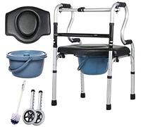 Andador con ruedas Andador Rehabilitación de pie Inodoro Persona discapacitada Marco de barandilla Equipo de entrenamiento de rehabilitación Anhelo (Negro B)