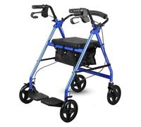 Andador con ruedas, andador vertical con asiento, reposabrazos ajustable con asiento, rodillo de aluminio plegable, adecuado para las necesidades de las personas mayores en diferentes ocasiones.