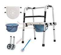 Andador con Ruedas Andadores estándar, Andador con Marco de Aluminio Andador Plegable Ajustable de 8 Niveles para Personas Mayores y discapacitadas Capacidad de Carga: 330 Libras (Accesorios