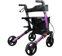 Andador con ruedas, ayudas para caminar para personas mayores, andador con ruedas plegable y liviano de aluminio con asiento cómodo, andador con andador interesante