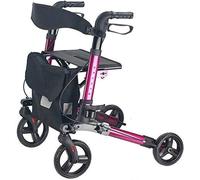 Andador con ruedas, ayudas para caminar para personas mayores, andador con ruedas plegable y liviano de aluminio con asiento cómodo, andador con andador (A)