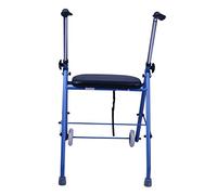 Andador con ruedas Ayudas para la movilidad plegables portátiles Andadores multifuncionales para ancianos con cinturón de Andador rodante de acero