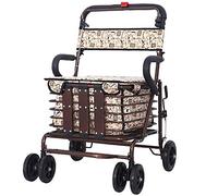 Andador Con Ruedas Bariátrico Resistente Con Asiento Acolchado Grande, Superficie Para Sentarse De 47 Cm De Ancho, Sistema De Freno Doble, Altura Ajustable
