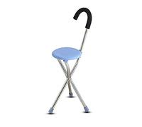 Andador con ruedas Bastones plegables con asiento Bastón Ajuste de altura Bastón Asiento Mango esmerilado Muletas para ancianos Taburete Portátil y diestro Antideslizante Andador rodante de acero