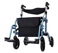 Andador Con Ruedas Con Asas Cómodas Para El Asiento Y Respaldo Grueso Andadores Plegables Para Personas Mayores Y Adultos, Reposapiés Reversibles, Marco De Aluminio