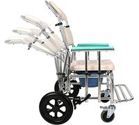 Andador con ruedas con asiento, silla cómoda con reposacabezas y reposabrazos ajustables, silla de ducha, silla cómoda junto a la cama, silla de ruedas de transporte
