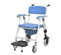 Andador con ruedas con asiento, silla con inodoro, silla de ducha con brazos y respaldo, silla de ruedas con cómoda junto a la cama, olla y frenos desmontables, silla de ruedas para personas mayores
