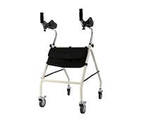 Andador con ruedas con asiento y reposabrazos para personas mayores Marco de pie plegable ajustable Andador para adultos Ayuda para caminar para discapacitados