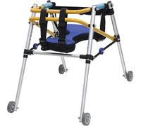 Andador con ruedas de altura ajustable para niños con desafíos de movilidad, andador resistente de acero inoxidable para rehabilitación y entrenamiento de parálisis cerebral