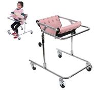 Andador con ruedas de altura ajustable para niños, ligero, plegable, de cuatro ruedas, ayuda de movilidad para parálisis cerebral