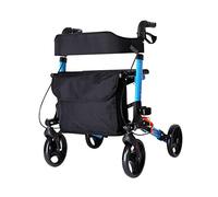 Andador con Ruedas Ligero Andador con Ruedas con Asiento, Andador multifunción, Ayuda para Caminar multifunción para Personas Mayores y heridos (Azul)