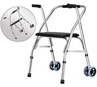 Andador con ruedas ligero con 2 ruedas y asiento, andador plegable para personas mayores, adultos, discapacitados y discapacitados, regalo pequeño