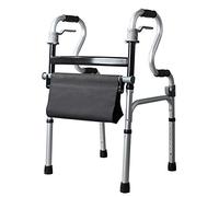 Andador con ruedas liviano, con asiento y ruedas, asistente de escalón de altura ajustable plegable, andador vertical para personas mayores, para exteriores, interiores, todo terreno (tamaño: 2 rueda