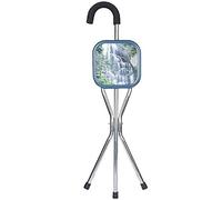 Andador con ruedas, muletas para personas mayores, trípode ligero plegable con asiento plegable, soporte portátil de aleación de aluminio para ayudar a caminar para ancianos, bastón para Senio Star of