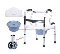 Andador con Ruedas NIVOK con Silla de Ducha y 2 Ruedas, Inodoro con Ruedas, Silla de Ducha con Ruedas con Asiento de Inodoro Acolchado para discapacitados y Personas Mayores Interesting