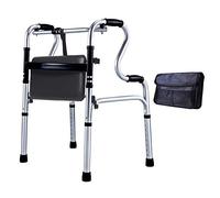 Andador con Ruedas para Adultos, Andador de Viaje con Asiento, Andador médico Plegable Ligero para Personas Mayores, Altura Ajustable de 29,6 a 36,8 Pulgadas Interesting